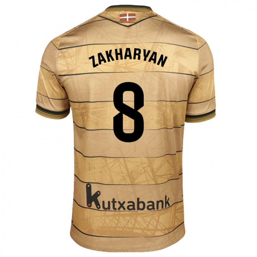 Homem Camisola Arsen Zakharyan #8 Castanho Alternativa 2024/25 Camisa Brasil