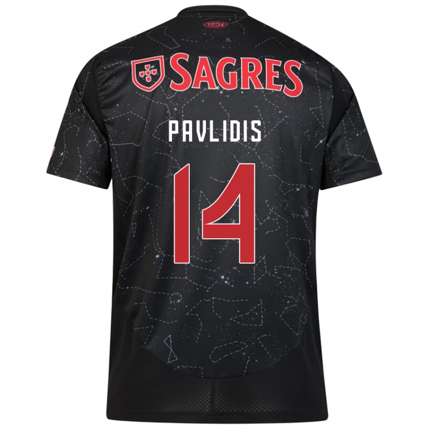 Homem Camisola Vangelis Pavlidis #14 Vermelho Preto Alternativa 2024/25 Camisa Brasil