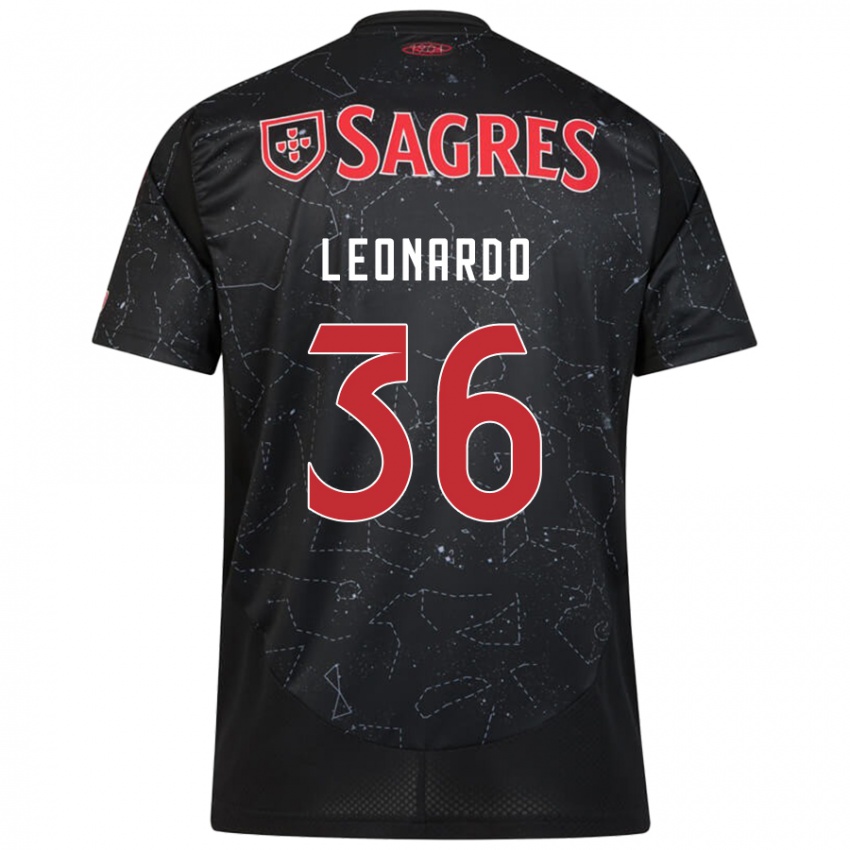 Homem Camisola Marcos Leonardo #36 Vermelho Preto Alternativa 2024/25 Camisa Brasil