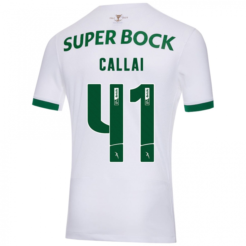 Homem Camisola Diego Callai #41 Verde Branco Alternativa 2024/25 Camisa Brasil