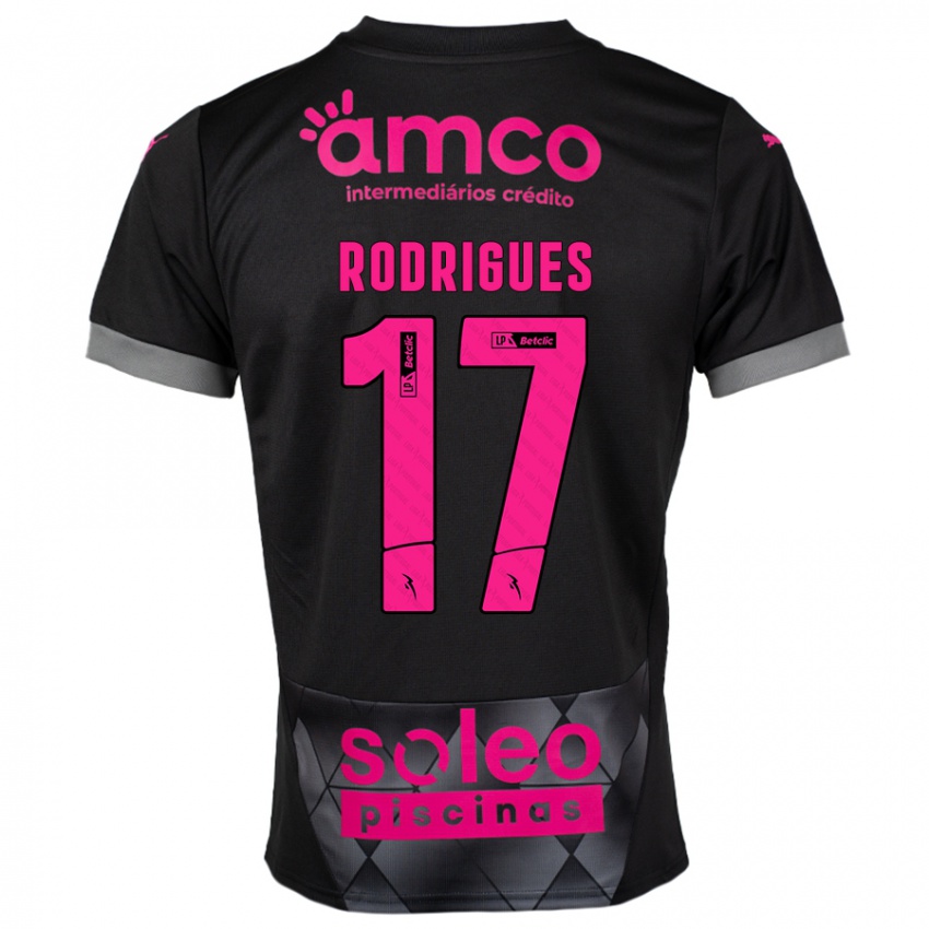 Homem Camisola Tânia Rodrigues #17 Preto Rosa Alternativa 2024/25 Camisa Brasil