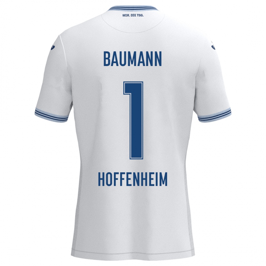 Homem Camisola Oliver Baumann #1 Azul Branco Alternativa 2024/25 Camisa Brasil