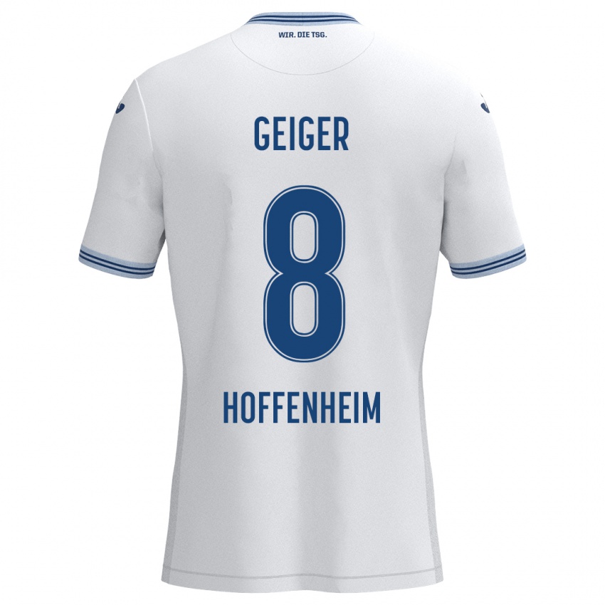 Homem Camisola Dennis Geiger #8 Azul Branco Alternativa 2024/25 Camisa Brasil