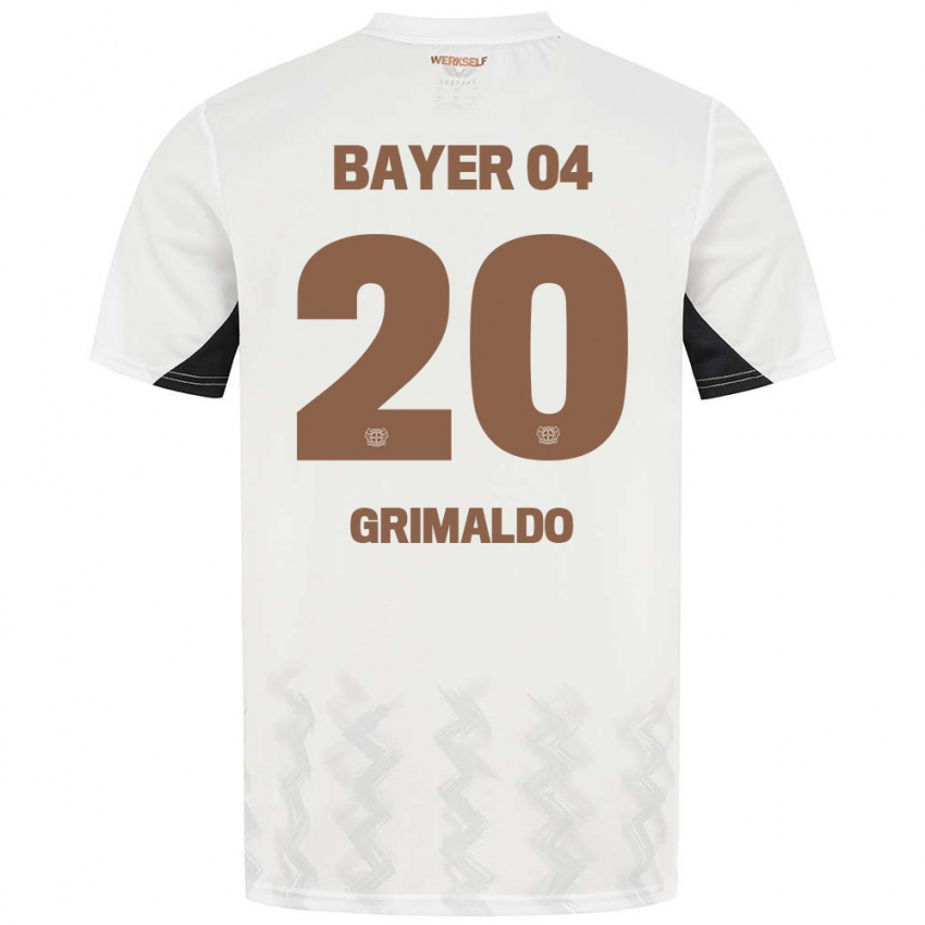 Homem Camisola Alejandro Grimaldo #20 Preto Branco Alternativa 2024/25 Camisa Brasil