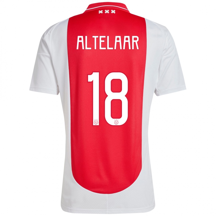 Mulher Camisola Jamie Altelaar #18 Branco Vermelho Principal 2024/25 Camisa Brasil