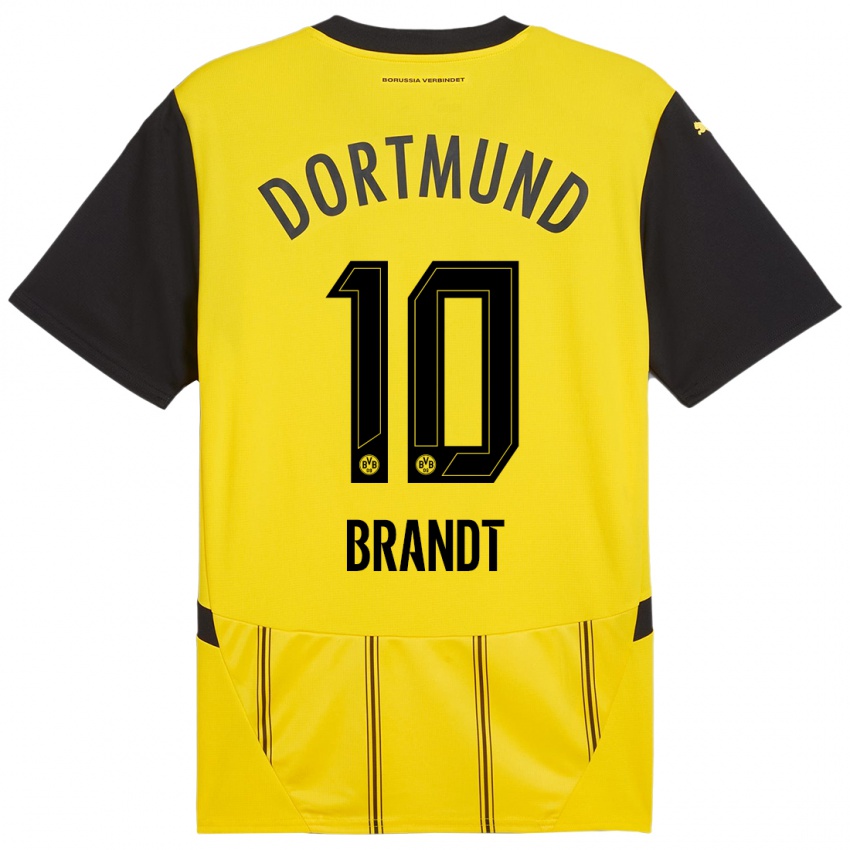 Mulher Camisola Julian Brandt #10 Preto Amarelo Principal 2024/25 Camisa Brasil