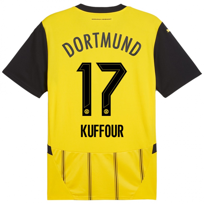 Mulher Camisola Lloyd-Addo Kuffour #17 Preto Amarelo Principal 2024/25 Camisa Brasil