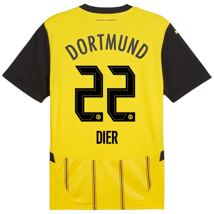 Mulher Camisola Henrik Dier #22 Preto Amarelo Principal 2024/25 Camisa Brasil