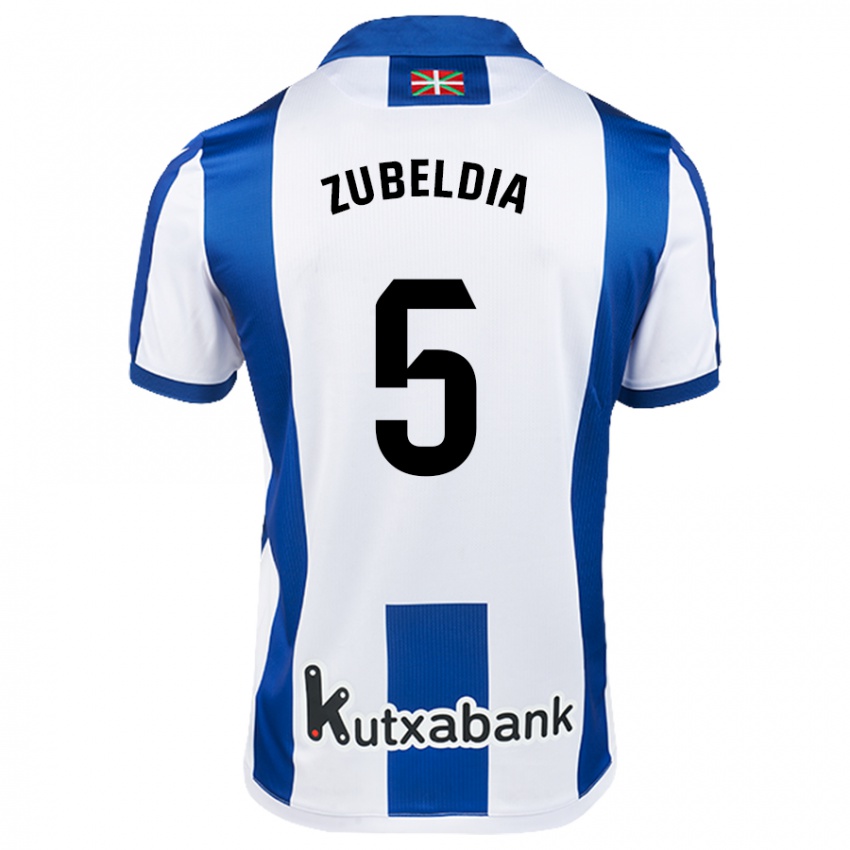 Mulher Camisola Igor Zubeldia #5 Azul Branco Principal 2024/25 Camisa Brasil