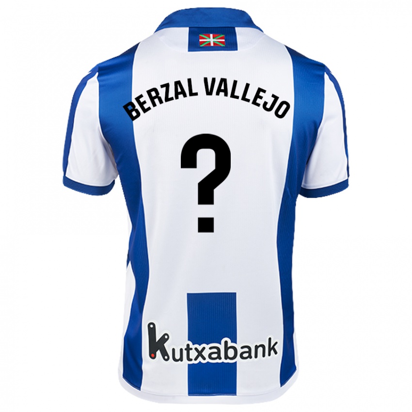 Mulher Camisola Asier Berzal Vallejo #0 Azul Branco Principal 2024/25 Camisa Brasil