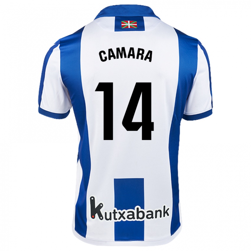 Mulher Camisola Ibra Cámara #14 Azul Branco Principal 2024/25 Camisa Brasil