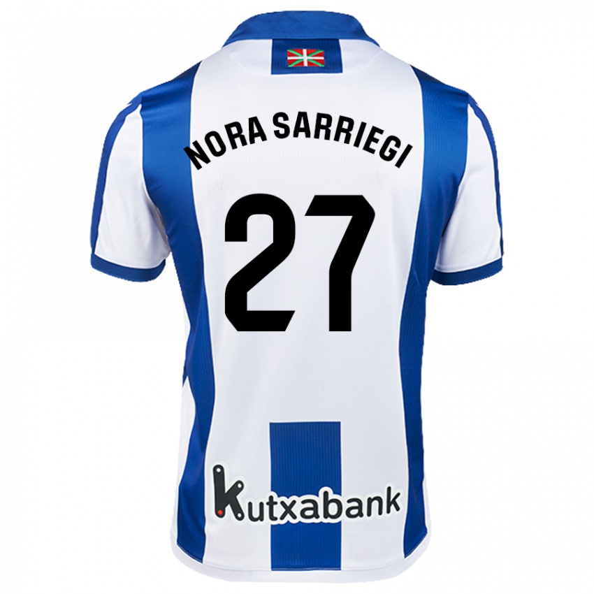 Mulher Camisola Nora Sarriegi Galdos #27 Azul Branco Principal 2024/25 Camisa Brasil