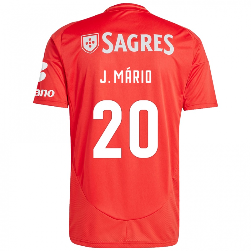 Mulher Camisola Joao Mario #20 Vermelho Branco Principal 2024/25 Camisa Brasil