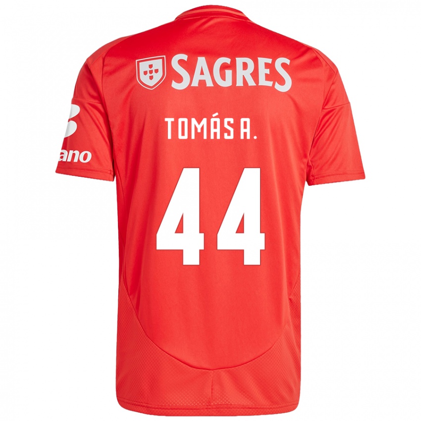 Mulher Camisola Tomas Araujo #44 Vermelho Branco Principal 2024/25 Camisa Brasil