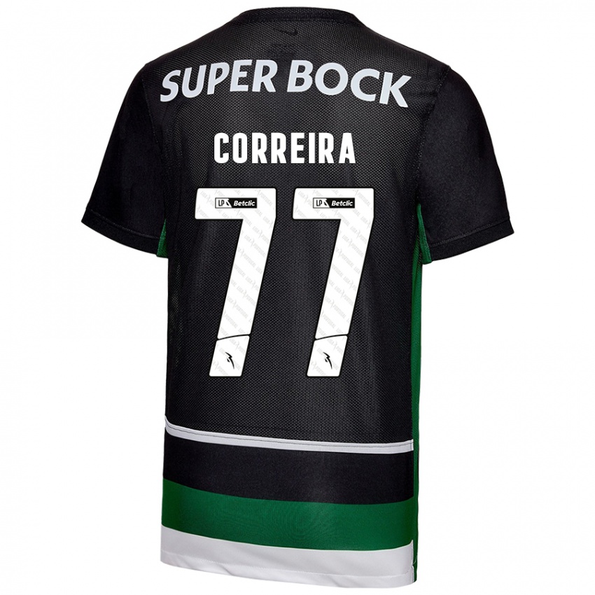 Mulher Camisola Alicia Figueiredo Lima Correia #77 Preto Branco Verde Principal 2024/25 Camisa Brasil