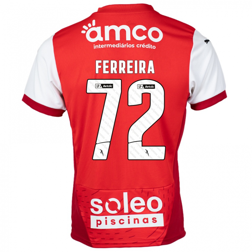 Mulher Camisola André Ferreira #72 Vermelho Branco Principal 2024/25 Camisa Brasil