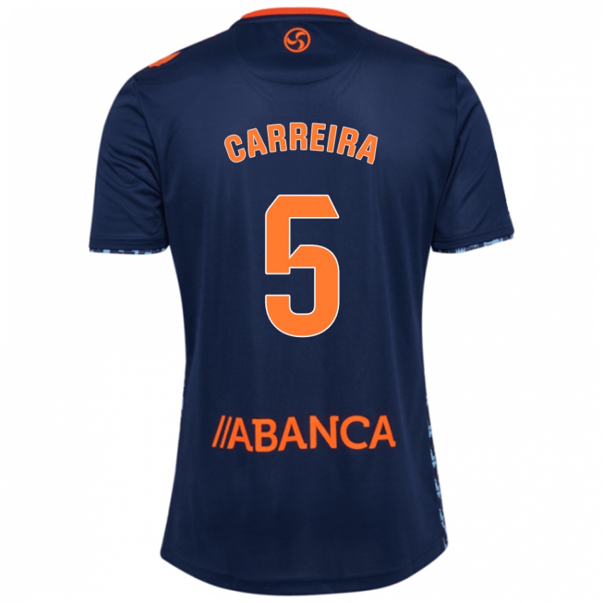 Mulher Camisola Sergio Carreira #5 Azul Marinho Alternativa 2024/25 Camisa Brasil