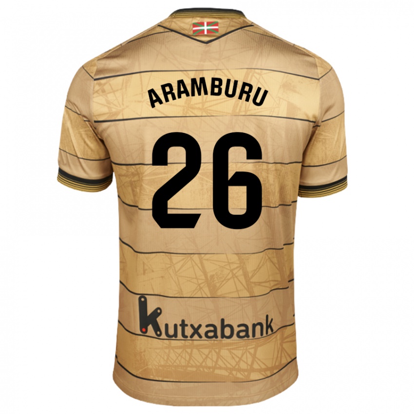 Mulher Camisola Jon Aramburu #26 Castanho Alternativa 2024/25 Camisa Brasil