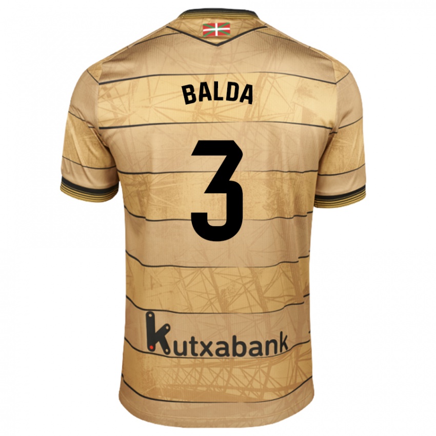 Mulher Camisola Jon Balda #3 Castanho Alternativa 2024/25 Camisa Brasil