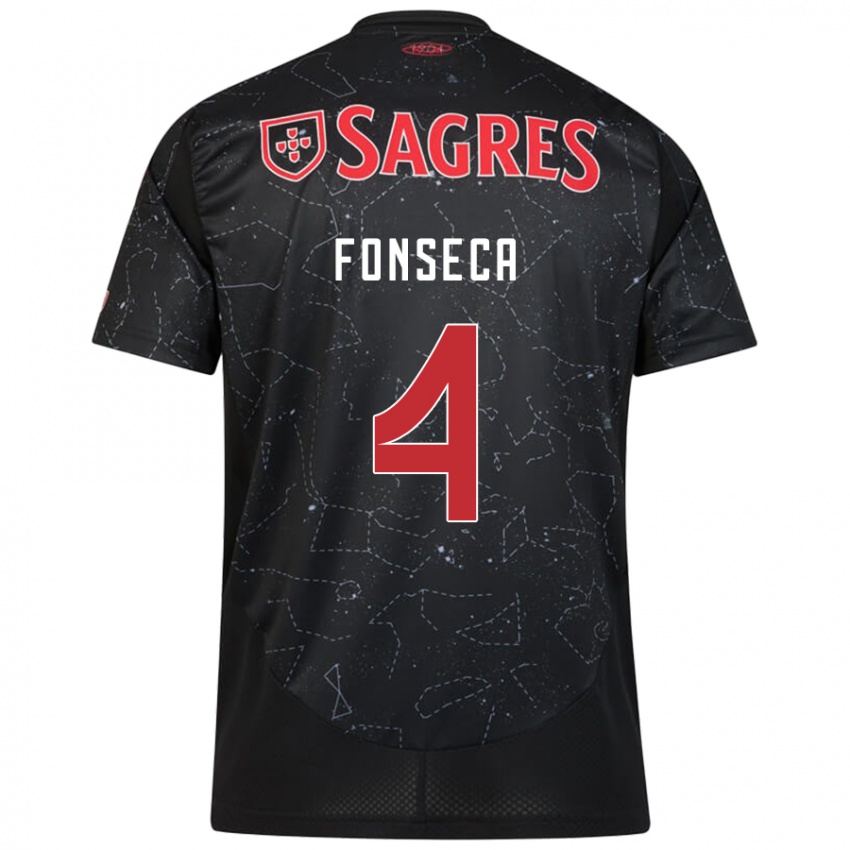 Mulher Camisola João Fonseca #4 Vermelho Preto Alternativa 2024/25 Camisa Brasil