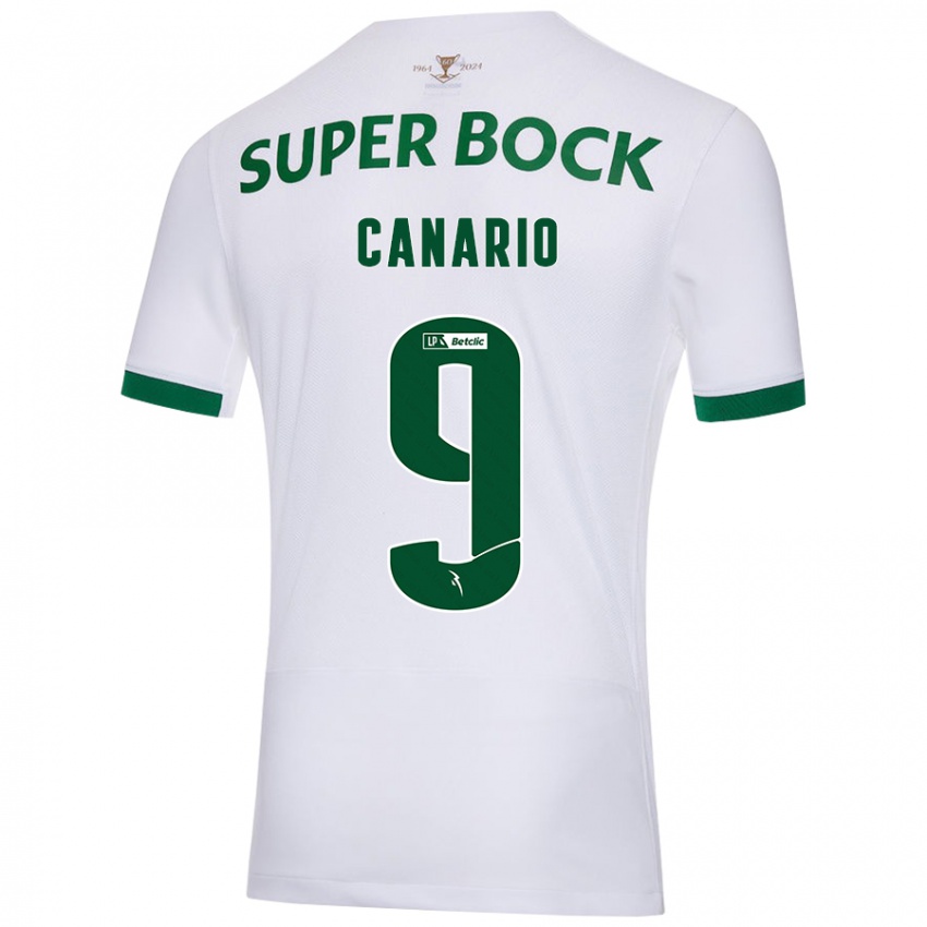 Mulher Camisola Francisco Canário #9 Verde Branco Alternativa 2024/25 Camisa Brasil