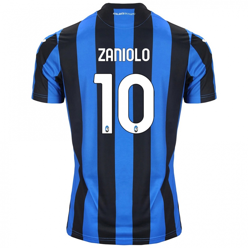 Criança Camisola Nicolo Zaniolo #10 Azul Preto Principal 2024/25 Camisa Brasil