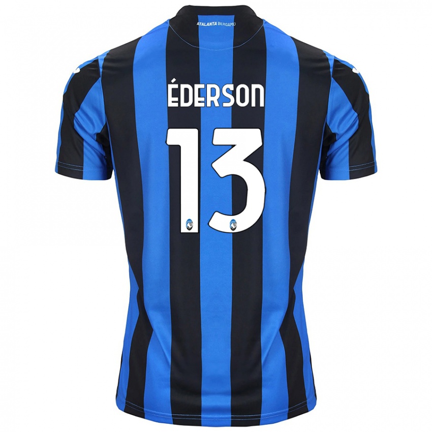 Criança Camisola Ederson #13 Azul Preto Principal 2024/25 Camisa Brasil