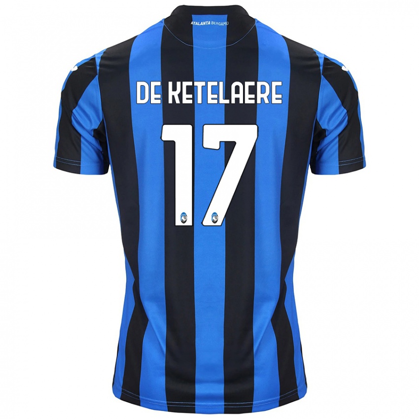 Criança Camisola Charles De Ketelaere #17 Azul Preto Principal 2024/25 Camisa Brasil