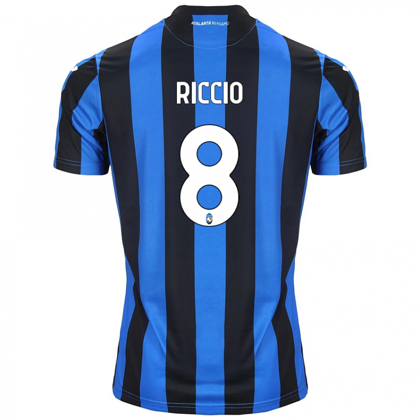 Criança Camisola Lorenzo Riccio #8 Azul Preto Principal 2024/25 Camisa Brasil