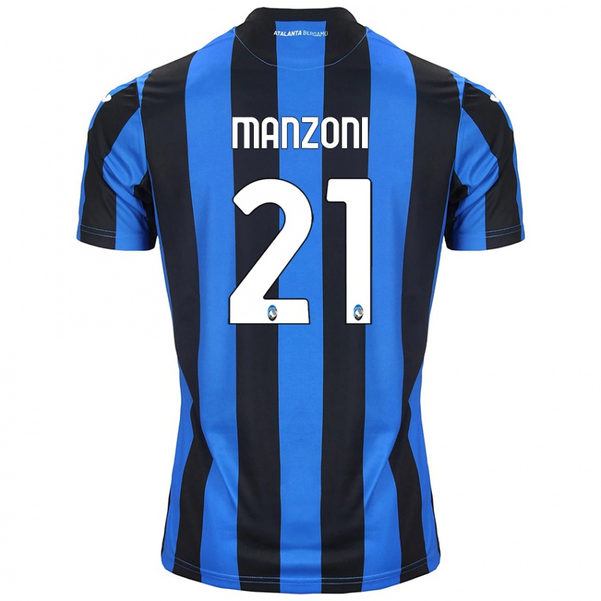 Criança Camisola Alberto Manzoni #21 Azul Preto Principal 2024/25 Camisa Brasil