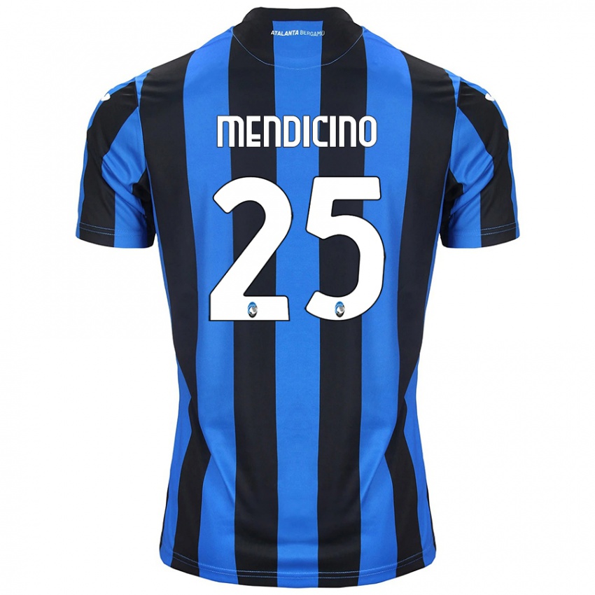 Criança Camisola Leonardo Mendicino #25 Azul Preto Principal 2024/25 Camisa Brasil