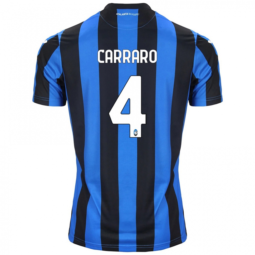 Criança Camisola Marco Carraro #4 Azul Preto Principal 2024/25 Camisa Brasil