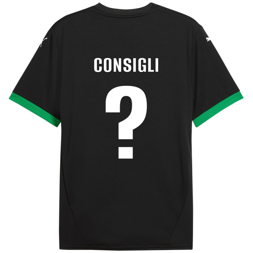 Criança Camisola Andrea Consigli #0 Preto Verde Escuro Principal 2024/25 Camisa Brasil