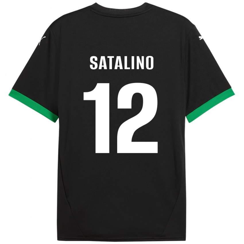 Criança Camisola Giacomo Satalino #12 Preto Verde Escuro Principal 2024/25 Camisa Brasil