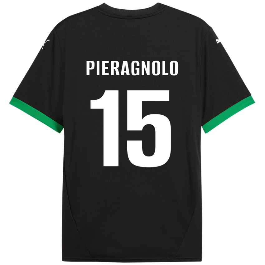 Criança Camisola Edoardo Pieragnolo #15 Preto Verde Escuro Principal 2024/25 Camisa Brasil