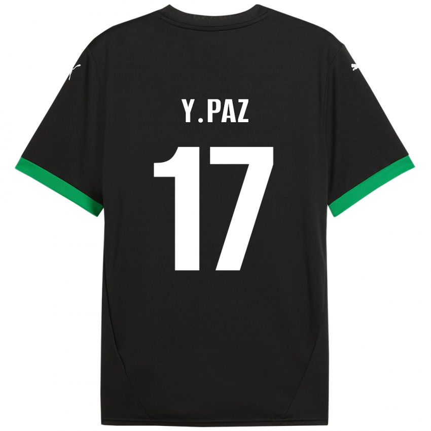 Criança Camisola Yeferson Paz #17 Preto Verde Escuro Principal 2024/25 Camisa Brasil