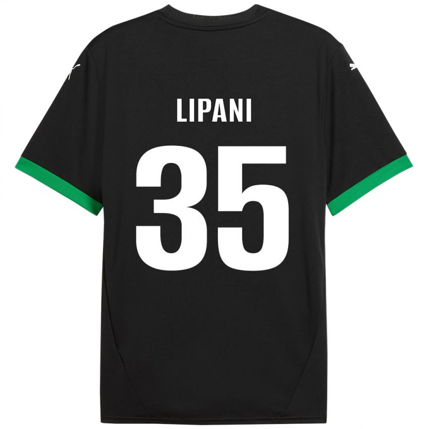 Criança Camisola Luca Lipani #35 Preto Verde Escuro Principal 2024/25 Camisa Brasil