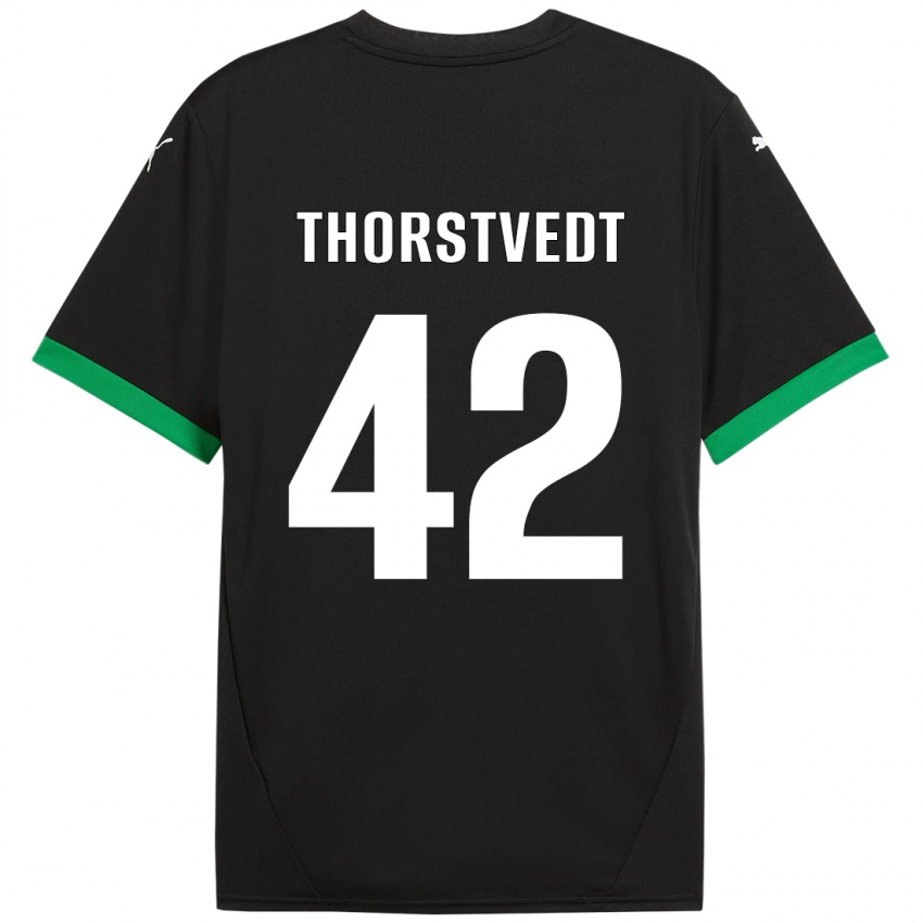 Criança Camisola Kristian Thorstvedt #42 Preto Verde Escuro Principal 2024/25 Camisa Brasil