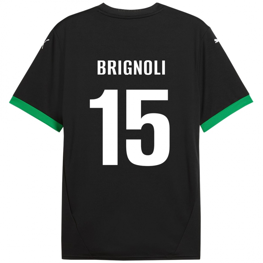 Criança Camisola Benedetta Brignoli #15 Preto Verde Escuro Principal 2024/25 Camisa Brasil