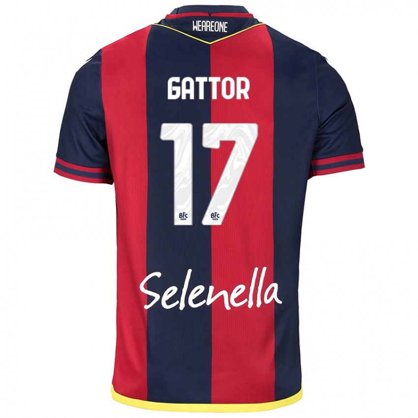 Criança Camisola Gianluca Gattor #17 Azul Red Royal Principal 2024/25 Camisa Brasil