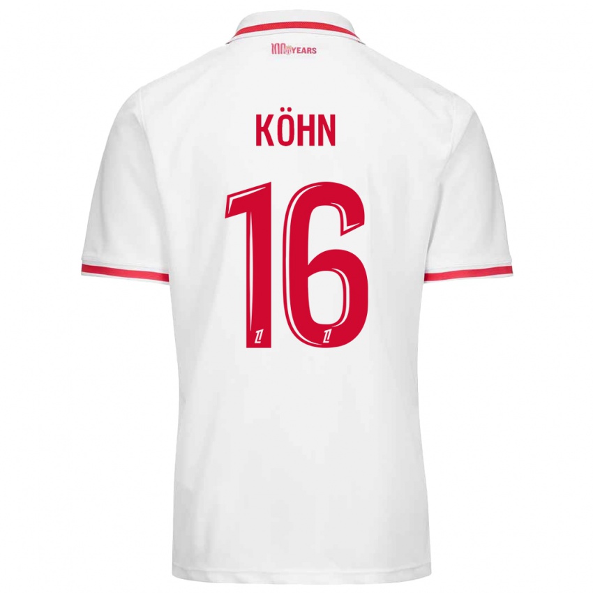 Criança Camisola Philipp Köhn #16 Vermelho Branco Principal 2024/25 Camisa Brasil