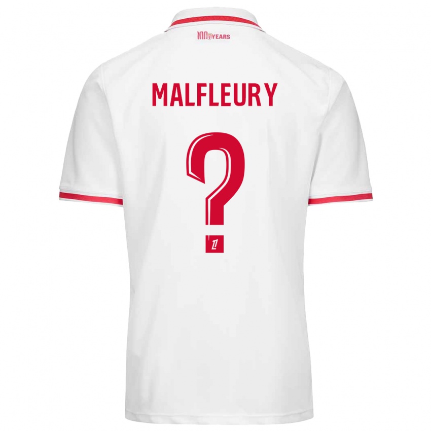 Criança Camisola Geoffrey Malfleury #0 Vermelho Branco Principal 2024/25 Camisa Brasil