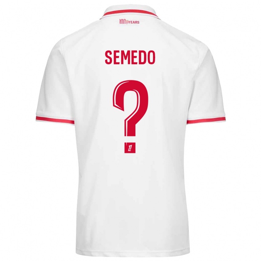 Criança Camisola Jordan Semedo #0 Vermelho Branco Principal 2024/25 Camisa Brasil