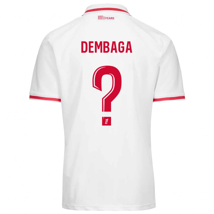 Criança Camisola Boubakar Dembaga #0 Vermelho Branco Principal 2024/25 Camisa Brasil