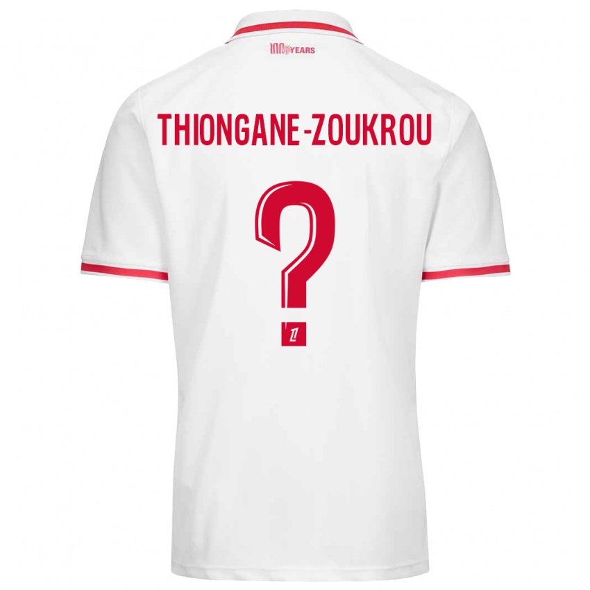 Criança Camisola Ackah-Tidiane Thiongane-Zoukrou #0 Vermelho Branco Principal 2024/25 Camisa Brasil