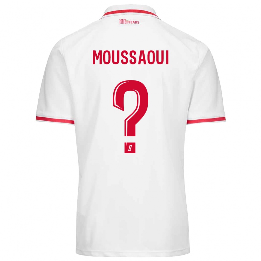 Criança Camisola Wassim Moussaoui #0 Vermelho Branco Principal 2024/25 Camisa Brasil