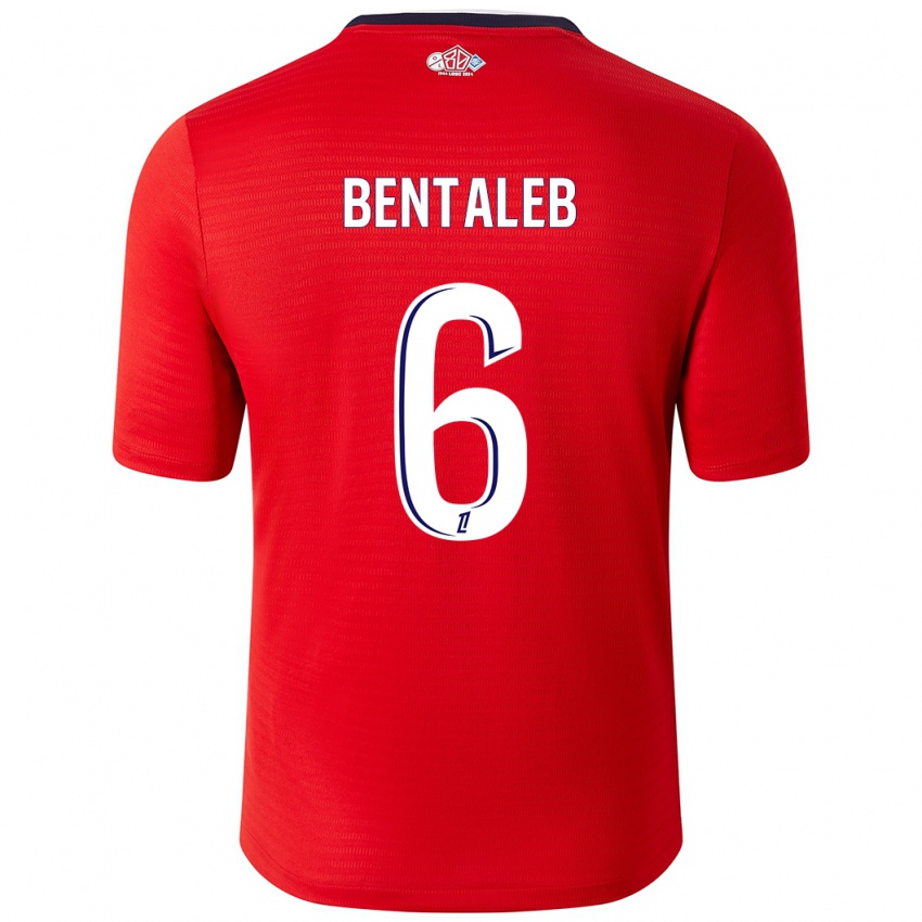 Criança Camisola Nabil Bentaleb #6 Branco Vermelho Principal 2024/25 Camisa Brasil