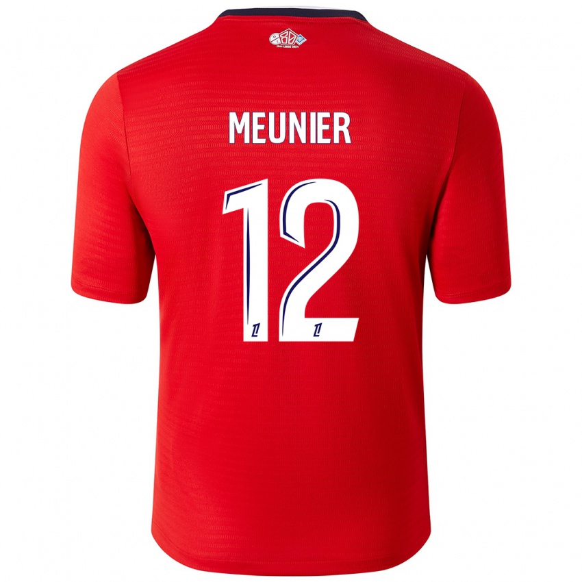 Criança Camisola Thomas Meunier #12 Branco Vermelho Principal 2024/25 Camisa Brasil