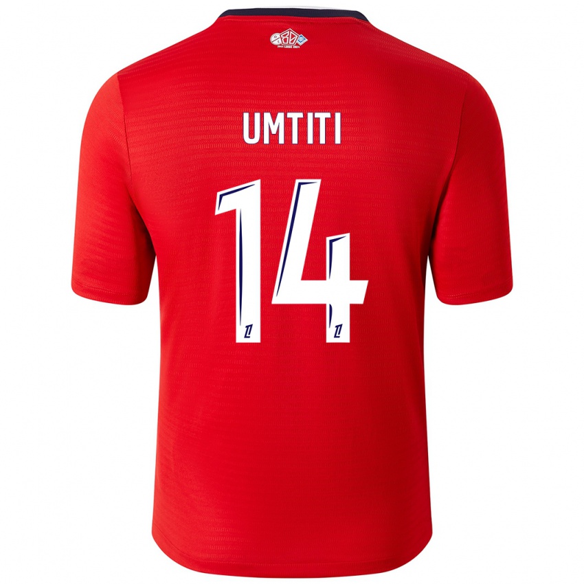 Criança Camisola Samuel Umtiti #14 Branco Vermelho Principal 2024/25 Camisa Brasil