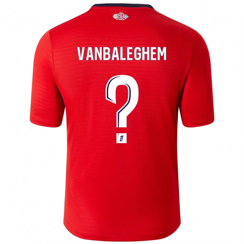 Criança Camisola Valentin Vanbaleghem #0 Branco Vermelho Principal 2024/25 Camisa Brasil